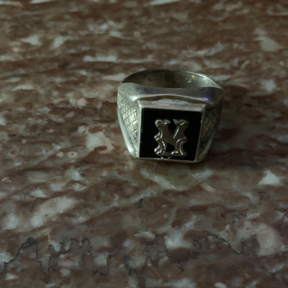 Silver and Black Men's Ring